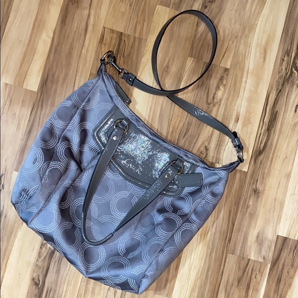 COACH gray crossbody purse